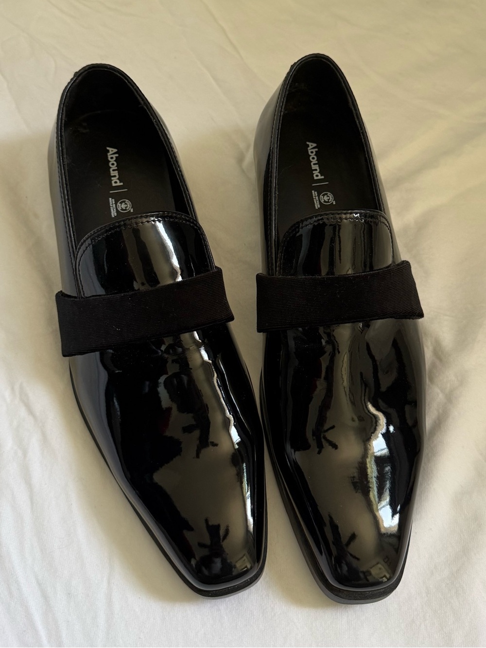 Abound NEW Black Patent Slip-On Loafers with Velvet detail